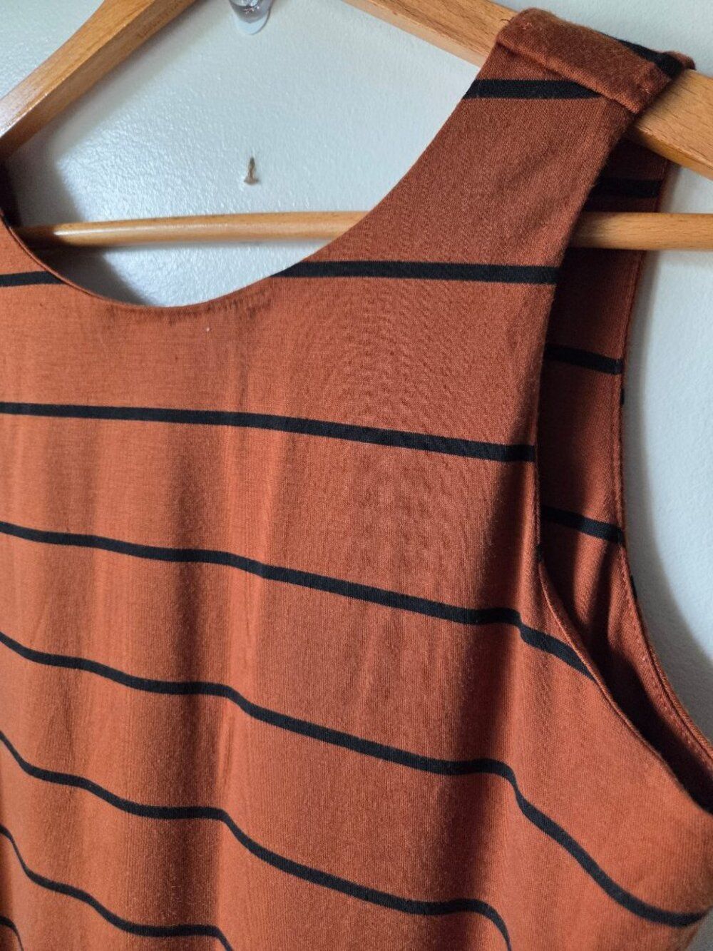 EUC SOUTHERN GRACE & ROSE BROWN BLACK STRIPED SLEEVELESS MAXI DRESS SIZE M - Picture 6 of 13